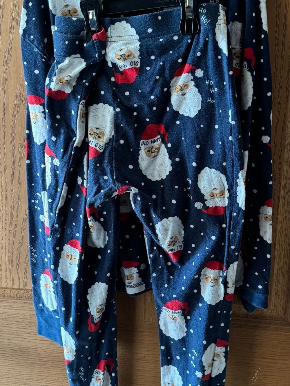 Old Navy Kids Navy Santa Print Pajama Set